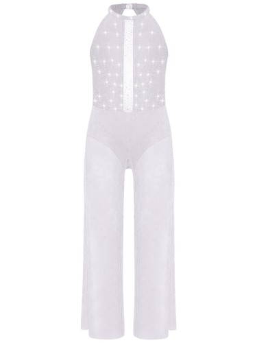 Kids Girls Rhinestone Lyrical Gymnastics Leotard Rompers Bodysuit Ballet Unitard - Picture 67 of 76