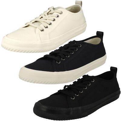 Herren Clarks Schnürschuhe Atmungsaktiv Canvas Turnschuhe Roxby Lace