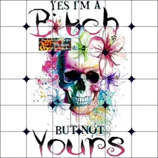 Sublimation Print Skull Floral Ready to Press Heat Transfer