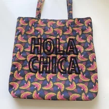Monoprix Femme French Reusable Shopping Tote Cotton Bird Print Hola Chica