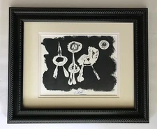 JOAN MIRO + 1971 BEAUTIFUL SIGNED PRINT MATTED 11 X 14 + 