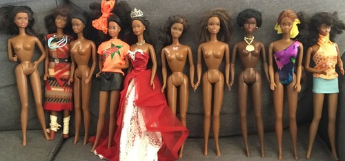 Barbie Doll Lot Of 10 African American Female Dolls Black F12 - Picture 2 of 12