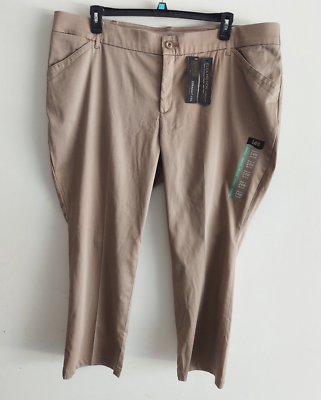 LEE STRAIGHT LEG PANT Flexmotion Plus Size 24W Petite Color is Flax