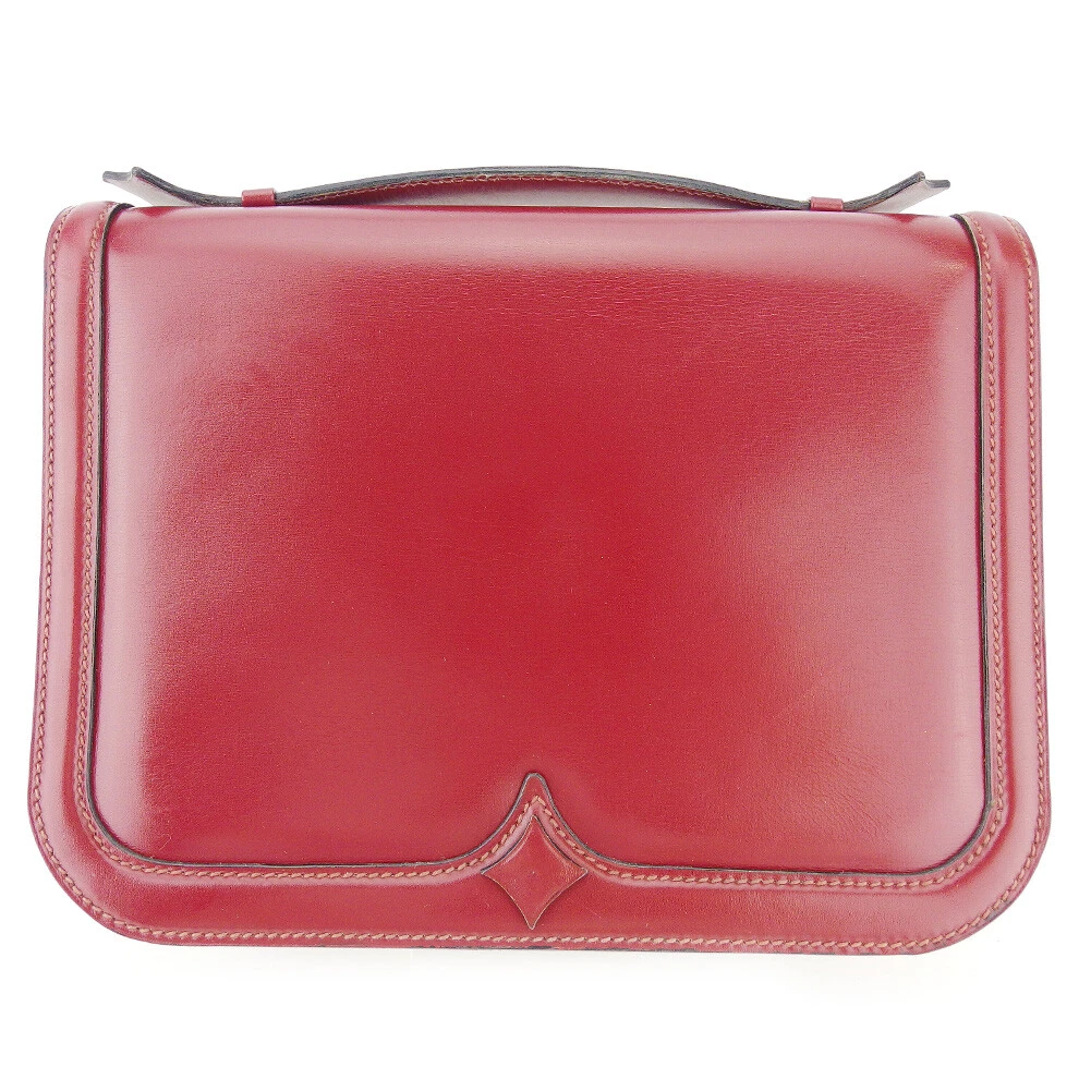 Sac à main Dior cuir Bordeaux Authentique D'OCCASION T17079