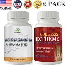 Ashwagandha Root Powder Weight Loss Goji Berry Fat Burner Antioxidant Supplement