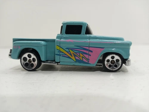 Vintage 1991 Hot Wheels ‘56 Flashsider Stepside Pick-Up Truck Turquoise/Mint