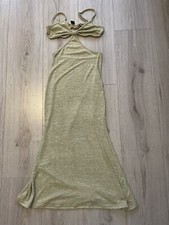 Shein RW Petite Green Knitted Cut Out long Midi Bikini Top style Summer Dress XS