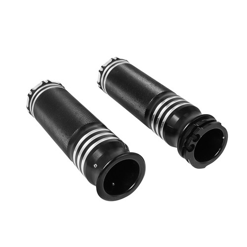 1Inch Motorcycle Handle Bar Hand Grips Fit For Harley Touring Honda Yamaha Black - Picture 6 of 12