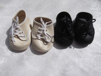 Oxford Style Doll Shoes In Black Or Cream In Various Sizes Oxford Style Doll Shoes In Black Or Cream In Various Sizes