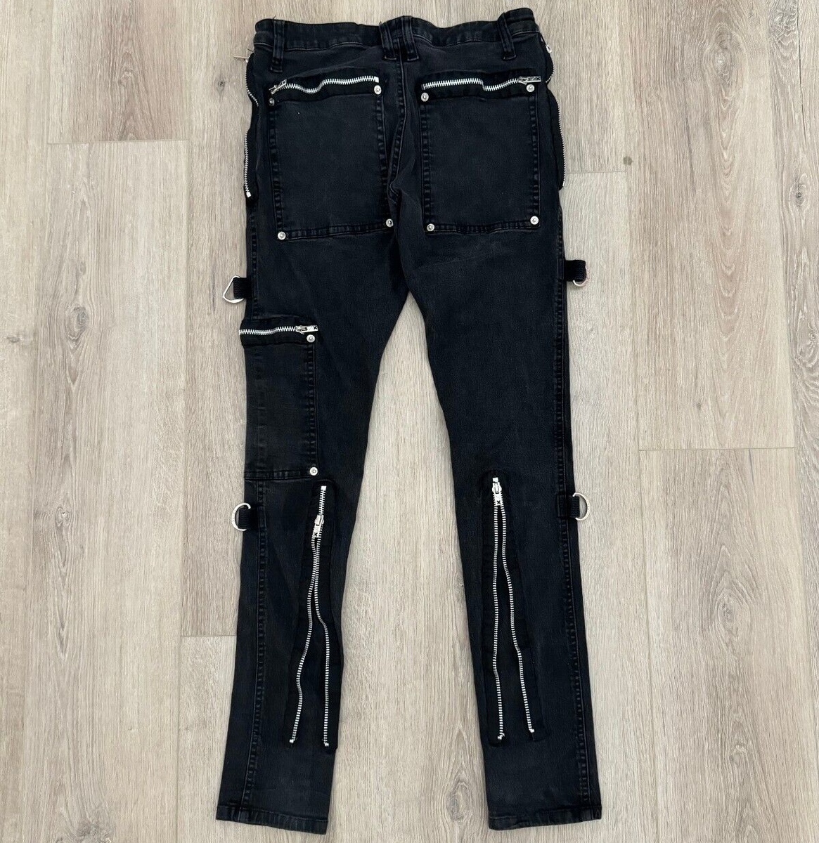 Y2K Tripp NYC Gothic Zip & Buckle Skinny Pants / Womens 32