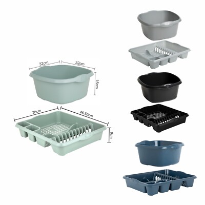 32 cm Quadratische Abwaschschüssel und große Abtropfschale Küche Kunststoff Organizer UK