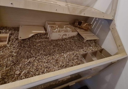DWARF Hamster Chamber House - Formaldehyde Free, Non Toxic, Wooden, Slot Toget - Picture 13 of 13