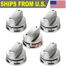 4 (EBZ37189611) Burner Range Knobs & 1 (EBZ37189609) Super Boil Knob Set of 5 Pc