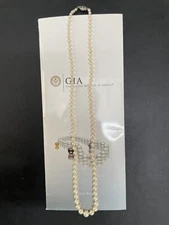 GIA Saltwater Akoya Pearl 2-7 mm Graduated Necklace 14K Gold Clasp. LP3