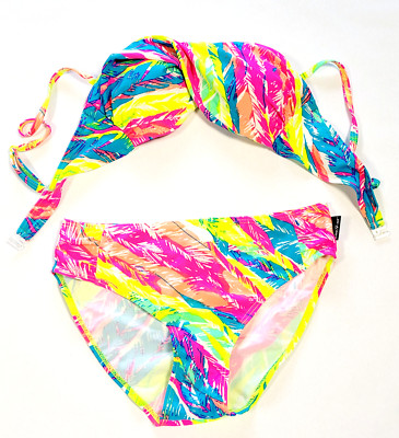 eleMar Damen Bademode Frauen Bikini farbenfroh bunt floraler Print CUP B Gr. 38