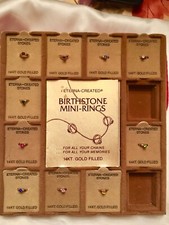 New Vintage Amco Mini Birthstone Rings Charms 14K GF Lab created stone