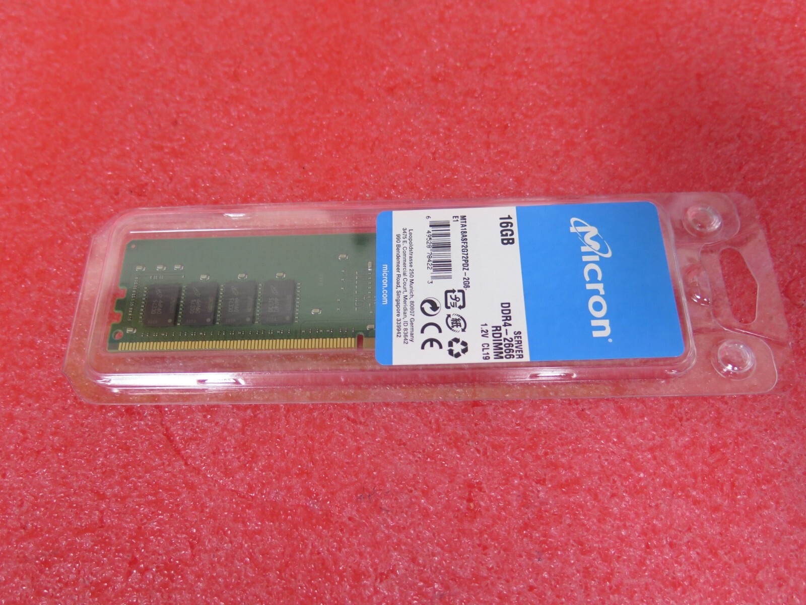 Micron MTA18ASF2G72PDZ-2G6E1 Memory Module - 16GB DDR4 2666MHz ECC  