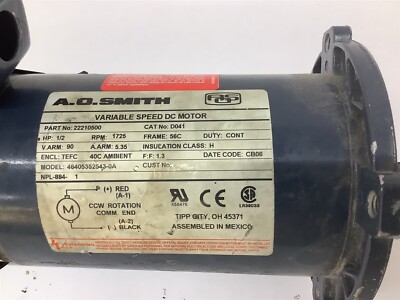 A.O. Smith D041 46405352543-A0 Variable Speed DC Motor 1/2HP A.O. Smith D041 46405352543-A0 Variable Speed DC Motor 1/2HP