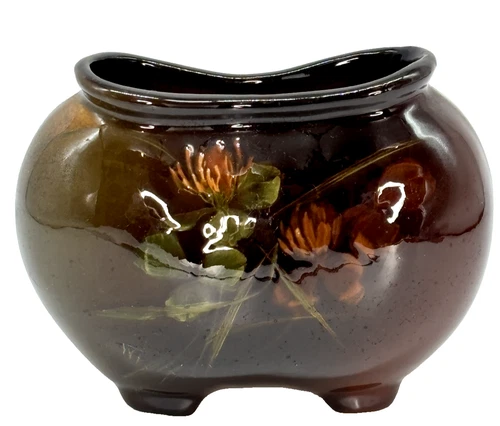 Antique Weller Louwelsa Pottery Pillow Vase Hand Painted Florals