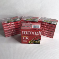 Maxell UR 60 Normal Bias Type I Blank Cassette Tapes Lot of 24 New Sealed