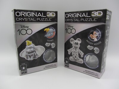 Disney 100 Platinum Edition BePuzzled 3D Crystal Puzzle Mickey Mouse/Dumbo 2lot!