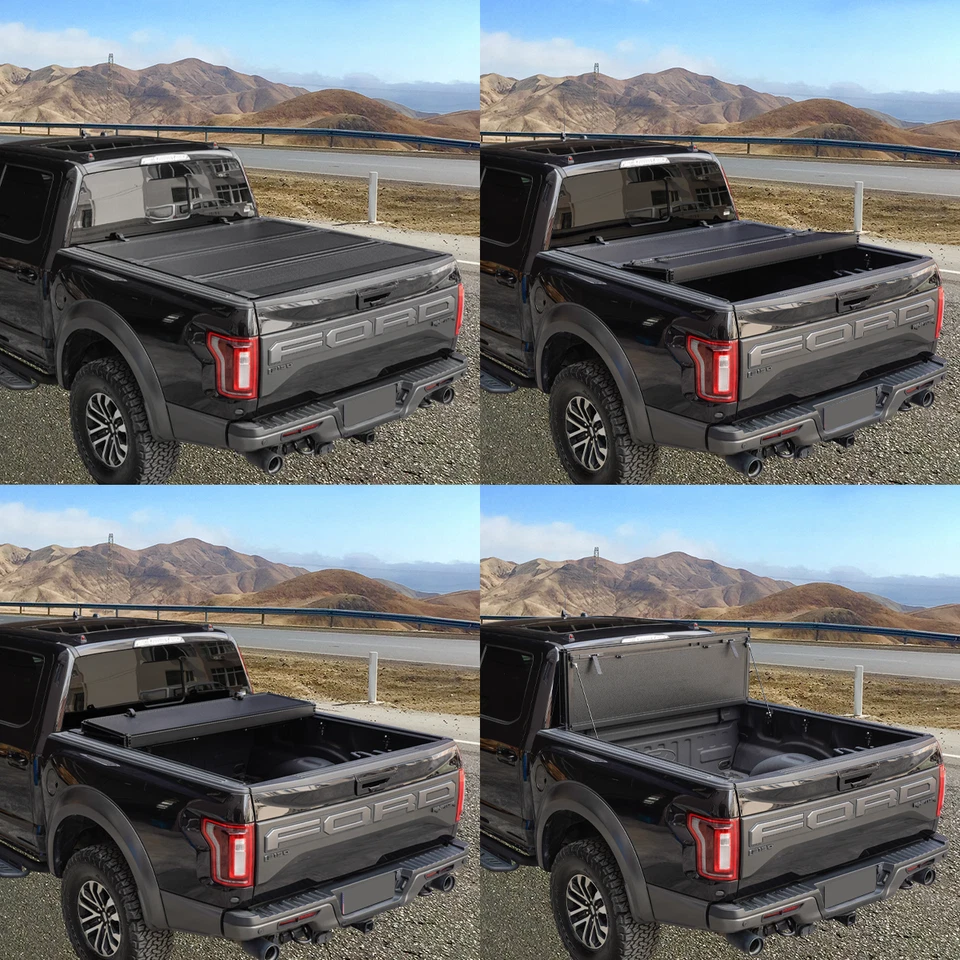 FRP Low Profile Flip Up Tonneau Cover For 2015-2025 Ford F-150 5.5FT Hard Cover Foto 3 de 4