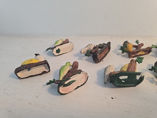 Vintage Bird Nest Hard Plastic with Small Bird Figurines - Lionel Scenery Birds - Picture 5 of 6