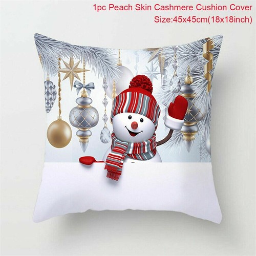 18x18" Christmas Sofa Pillow Case 3D Snowman Cushion Cover Decoration Cover gift - Picture 15 of 26