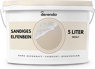 Derendo exklusive Wandfarbe Innenfarbe beige matt sandiges Elfenbein 2,5L | 5L