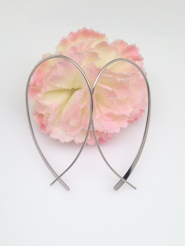 925 Sterling Silver Fish Threader Hoop Earrings Oval Hoops Womens 45mm(1.77") - Picture 4 of 11