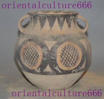 Ancienne 2024 poterie de culture Majiayao fengshui binaural Crock tank pot bidon pot