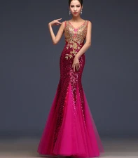Sexy Evening Dress Formal Prom Party Gown Cocktail Bridesmaid Maxi Wedding Dress