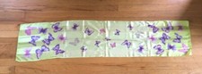 SCARF LIGHT GREEN WITH PURPLE PINK BUTTERFLIES 57" LONG 13" WIDE