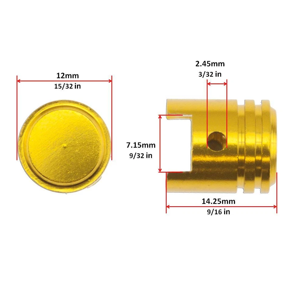 Pistón CNC Aluminio Oro Cubierta Neumático GSXR 600 750 Ninja R1 R6 2x Tapa Válvula Superior Foto 2 de 3