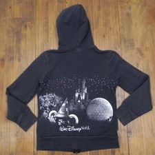Walt Disney World Hooded Sweater Women's Medium Full Zip Hoodie Black