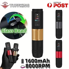 Tuffking Tattoo Pen Machine Gun Wireless Battery Rotary Motor Power Supply LED