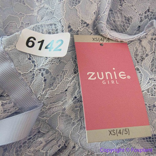 NEW Zunie Girl Periwinkle Lace Flutter Sleeve Dress lace light blue dress, 4/5 - Picture 20 of 21