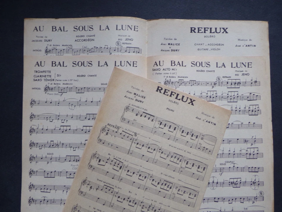 partition AU BAL SOUS LA LUNE - REFLUX - bolero - orchestre - Photo 3/3