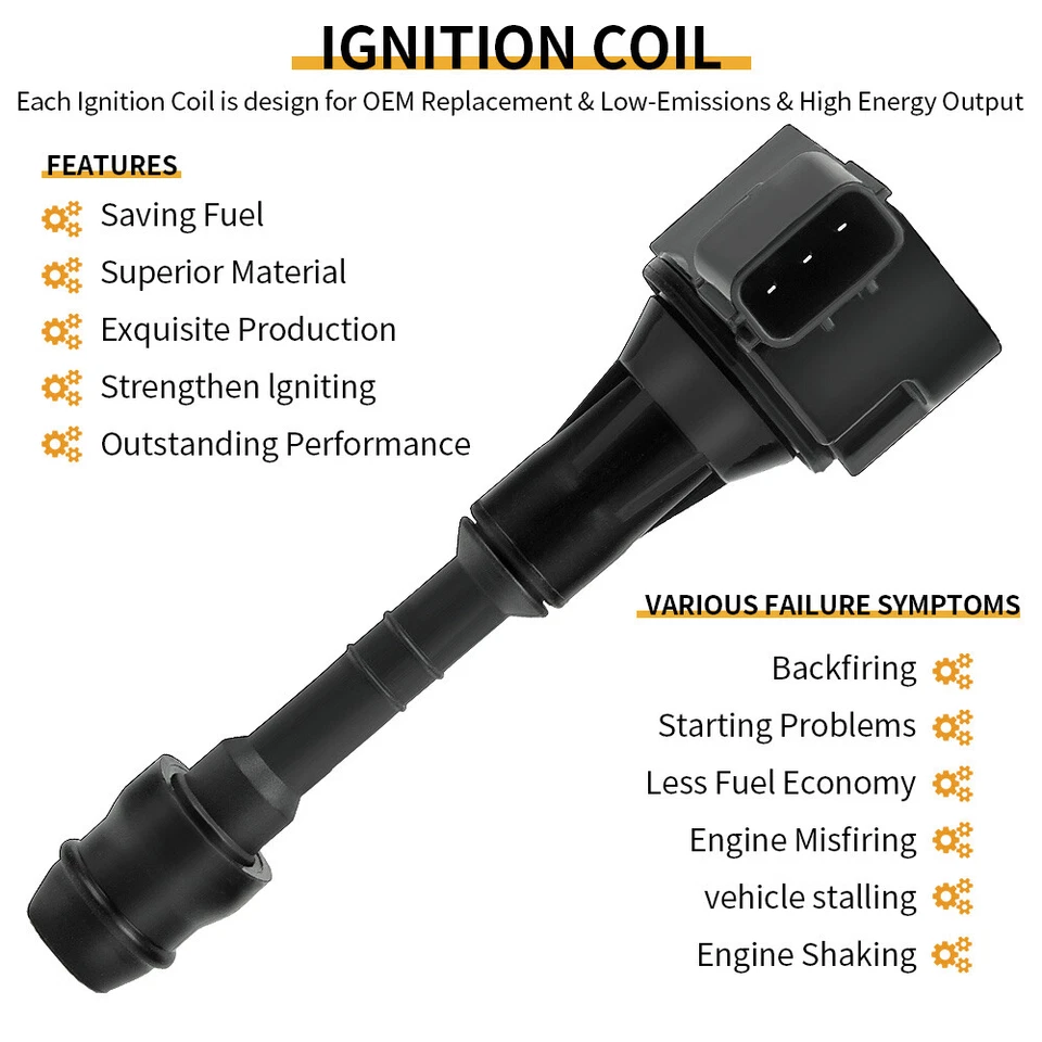 6 bobinas de encendido y bujías de iridio para 05-11 Nissan Frontier Pathfinder Xterra Foto 2 de 4