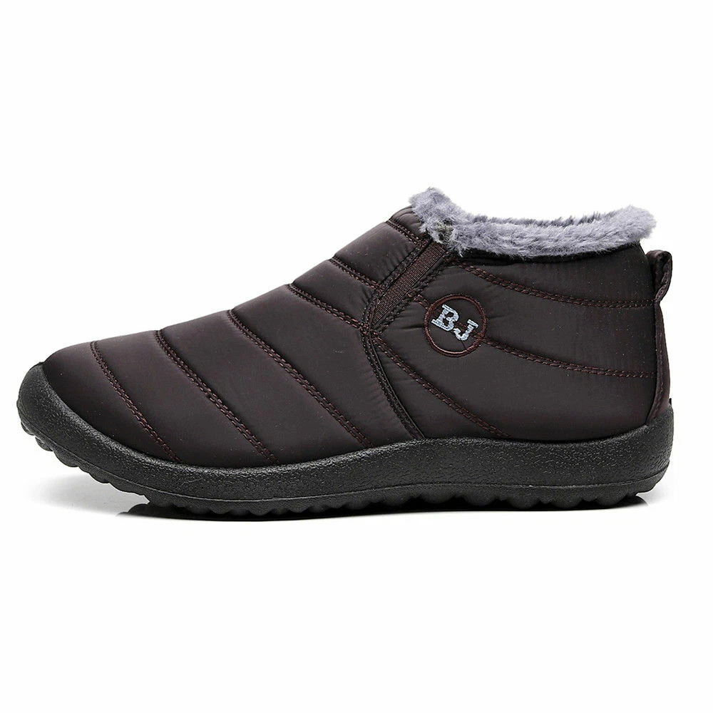 Mens Snow Boots Warm Fur Lined Ankle Waterproof Slip On Outdoor Winter Shoes Mens Snow Boots Warm Fur Lined Ankle Waterproof Slip On Outdoor Winter Shoes