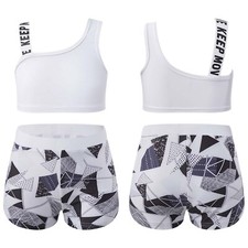 DE Mädchen Ärmellos Blumenmuster Tankini Yoga Set Hawaii Badeanzug Bademode