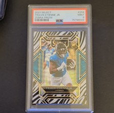 2021 Panini Select Club Level Zebra Prizm Rookie Travis Etienne #254 PSA 9