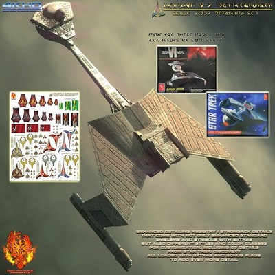 Klingon D7 K'tinga 1/537 Scale Battlecruiser Replacement Registry/Strongback Set