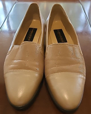 VTG90 Nordstrom Classiques Entier Italy creambeige leather snakeskin pattern9.5M