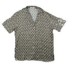 Nude Lucy Shirt Womens SMALL Black Lyocell Viscose Short Sleeve Button Up Size S