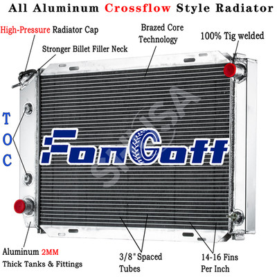 4-Row Aluminum Radiator for 1979-1993 Ford MUSTANG GT LX/Mercury Cougar 5.0L