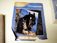 J P COATS HORSES THOROUGHBREDS LATCH HOOK KIT ART 25035 SIZE 27" x 40"
