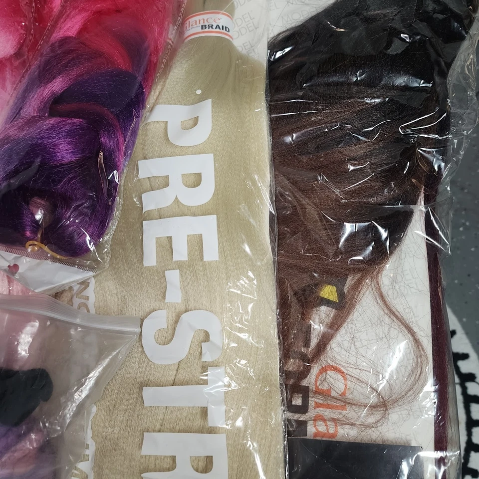 Lote de Extensión de Cabello Paquete Color Azul Arco Iris Rubio Rosa NUEVO\Ligeramente Usado Foto 3 de 4