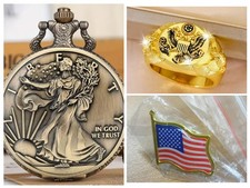 Bald Eagle Patriotic American Flag Wall Clock Batery Operate-10