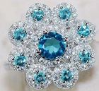 2CT Heat Treated Aquamarine 925 Solid Sterling Silver Ring Jewelry Sz 6 G1-2